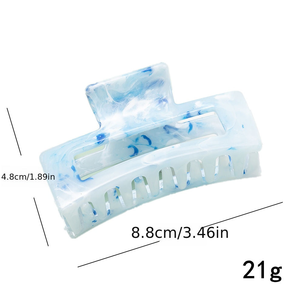 Resin Rectangle Hair Claw Clip Non Slip Strong Hold Grip Hair Jaw Clip