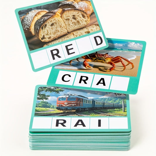 Magnetic Puzzle Game Box with 26 Letters & Vocabulary Cards