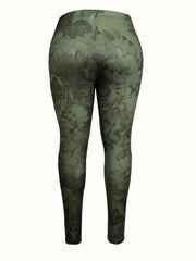 Plus Floral Print High Rise Skinny Trousers