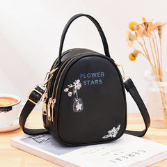 Mini Flower Embroidery Backpack Women's Handbag Stylish Crossbody Purse