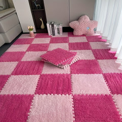 Plush Puzzle Foam Floor Mat Set - 12 Pieces
