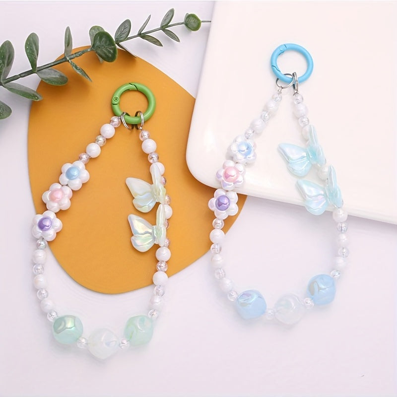Electroplated Acrylic Butterfly Keychain Pendant For Key Decoration