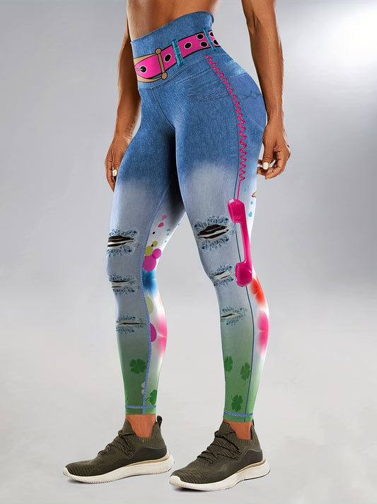 Women's Jeans Yoga Leggings High Waist Outdoor Workout