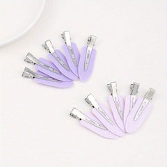10pcs Women Solid Hair Clip Snap Clip Side Clip Bangs Clip Hair Accessories