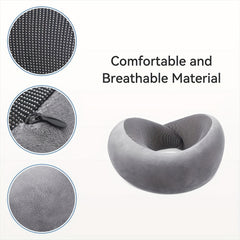 Memory Foam Neck Pillow for Travel, Office, Airplane and Car Use