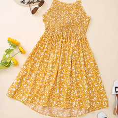  Ditsy Floral Print Ruffled Cami Dress