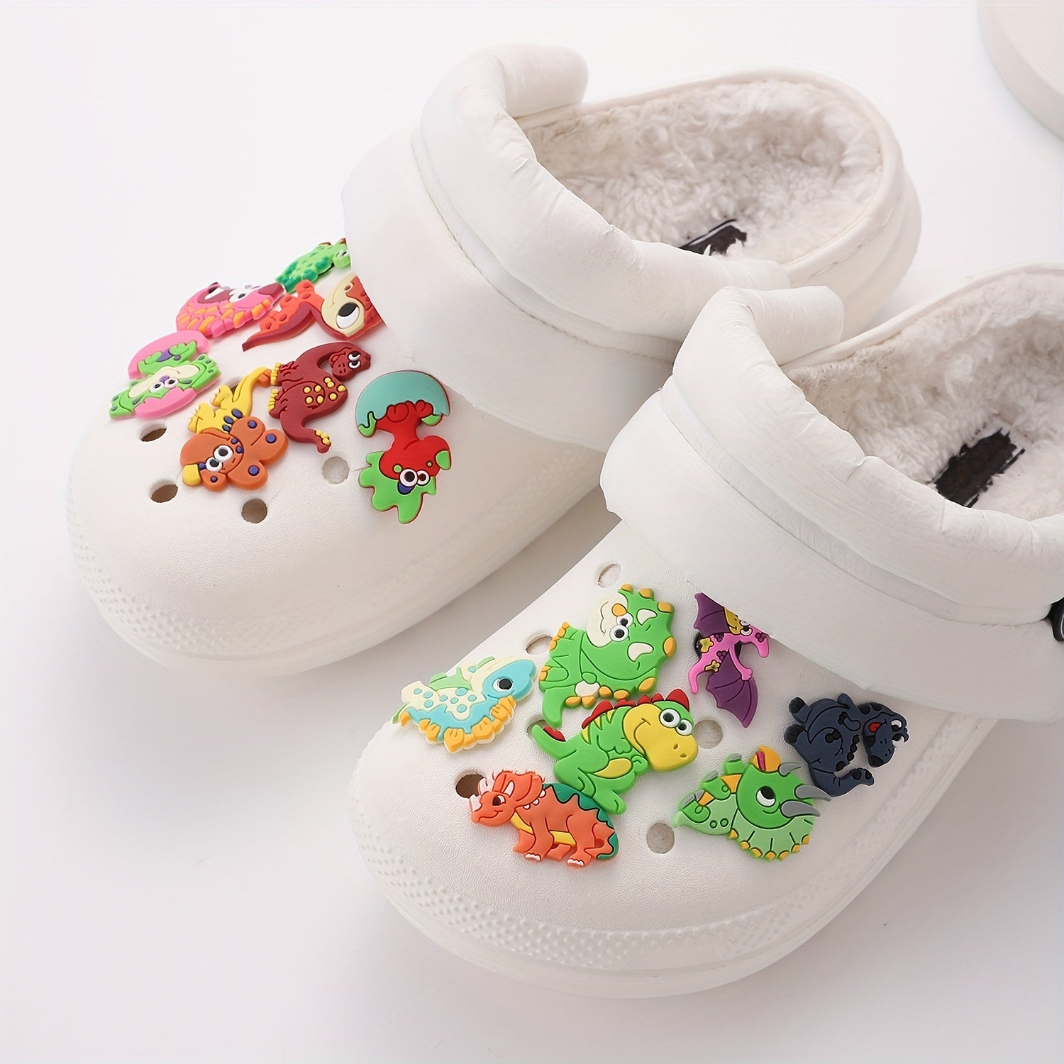 26pcs Dinosaur Shoe Charm Clogs DIY Decoration Soft Rubber Shoe Buckle