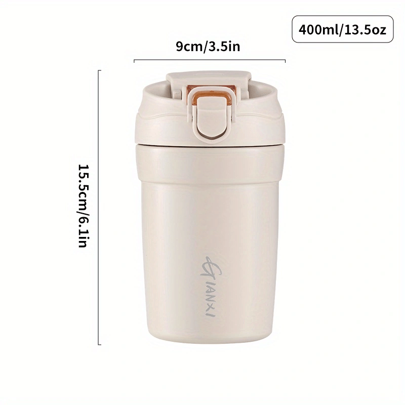 Ceramic Liner Straw Drinking Cup Coffee Cup 304 Stainless Steel Pink