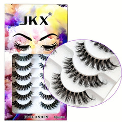 Cat Eye Natural Fluffy Faux Mink Lashes 3D Wispy False Eyelashes 10 Pairs
