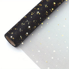 48cm Star Moon Gauze Flower Wrapping Paper, 4.57m Semi-Transparent Yarn Dot Bouq