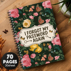Spiral Password Notebook for Internet Login Recording