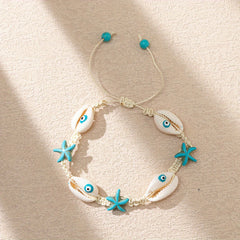 Shell & Starfish Beaded Braided Bracelet for Women