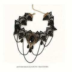 Halloween Vintage Gothic Punk Style Lace Necklace Punk Jewelry