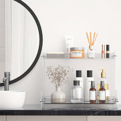 2 Tier Acrylic Bathroom Organizer Countertop Makeup Vanity Perfume Spice Rack