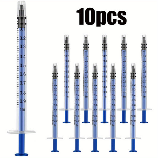 10pcs Large Plastic Syringes with Tip Cap for Scientific Labs