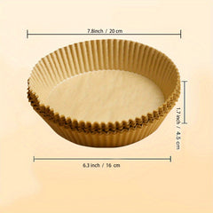 50pcs High Temp Air Fryer Liner Paper For Absorption - Disposable Baking Pads