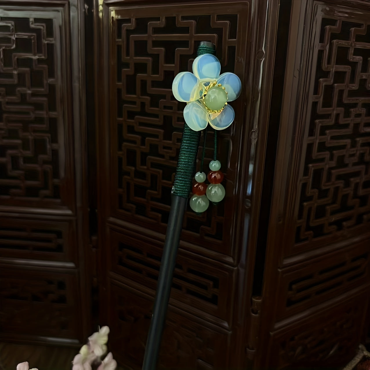 Flower Wooden Hair Pin Retro Hair Stick Resin Hair Bun Maker Non Slip Hair Decor
