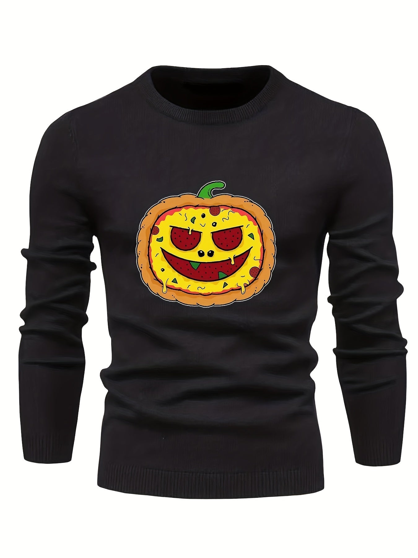 Cartoon Pumpkin Pie Jack O Lantern Sweater for Men