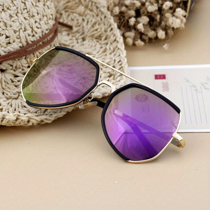 Y2K Colorful Reflective Lens Sunglasses Sun Protection