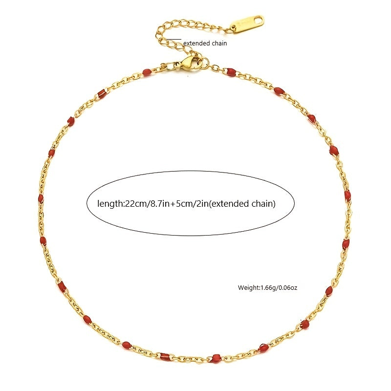 Stainless Steel Anklet Beaded Bells Charm Adjustable Foot Chain