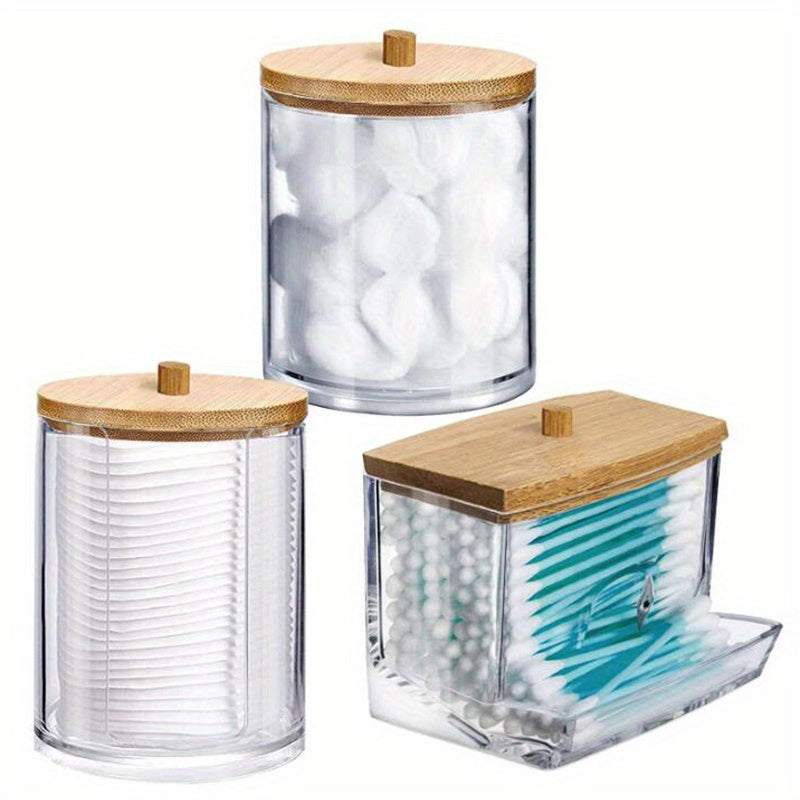 Acrylic Swab Holders Set With Lid Dust proof Storage Jars