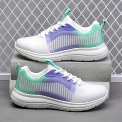 Women's Ombre Mesh Athletic Running Shoes Lace-up Casual Sneakers