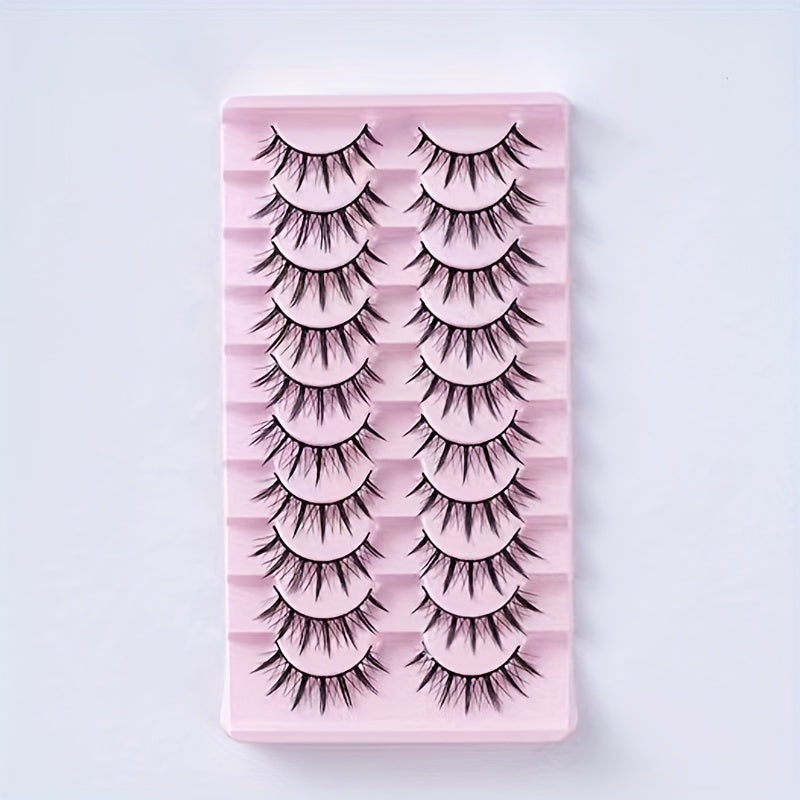 10 Pairs Comic Style False Eyelashes Spiky Pointed Thick Fairy Cosplay Makeup