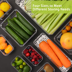 10pcs Stackable Refrigerator Sorting Box with Lid, Fruit Storage Container