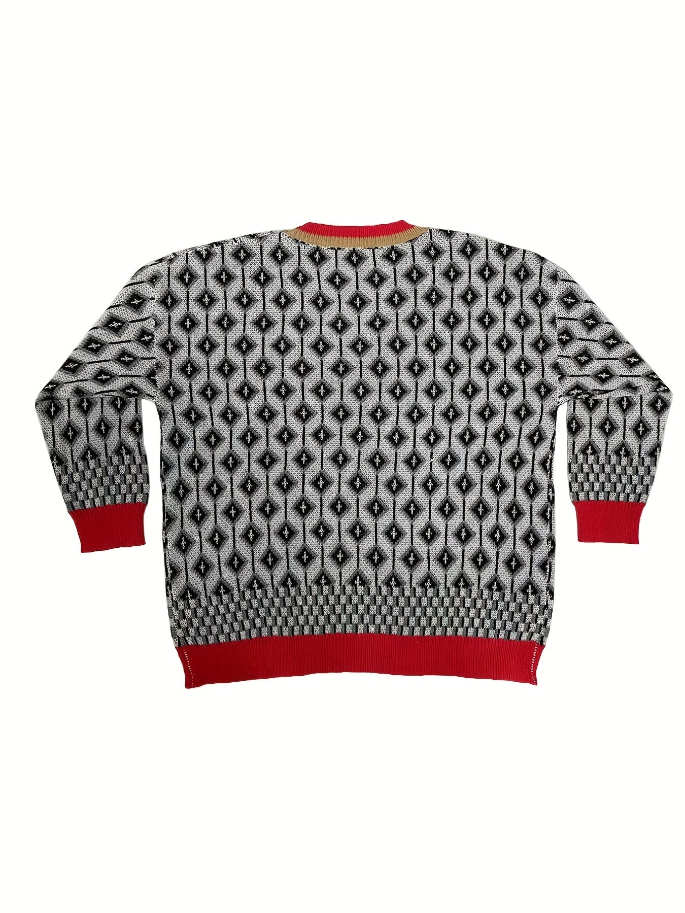 Women's Plus Geometric Print Button Up Cardigan
