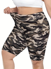  Camo Print High Rise Yoga Shorts