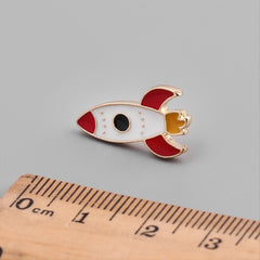Cartoon Rocket Brooch Mini Enamel Pin Backpack Clothing Accessories