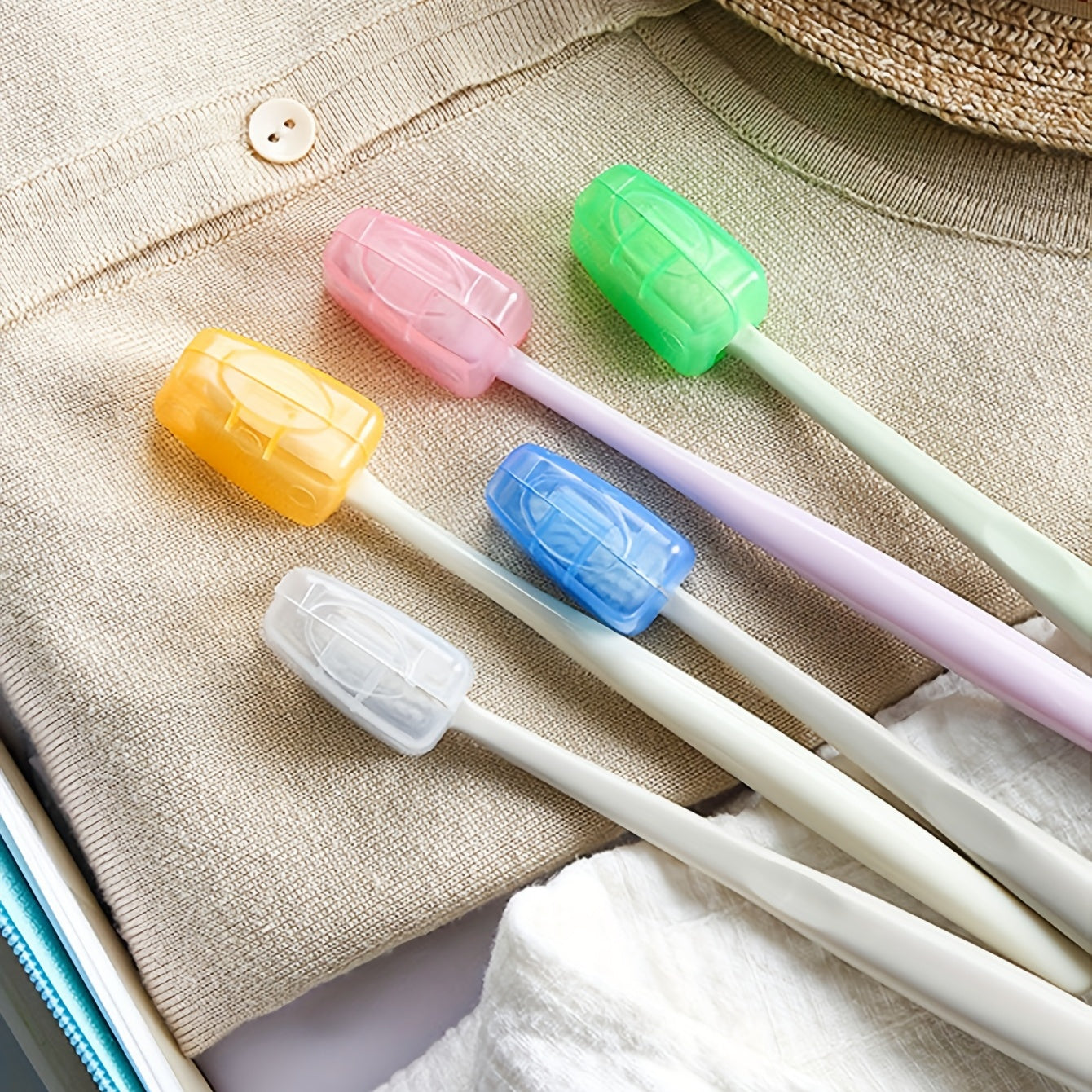 5 Pcs Mini Toothbrush Covers Travel Case Dustproof Accessories Random