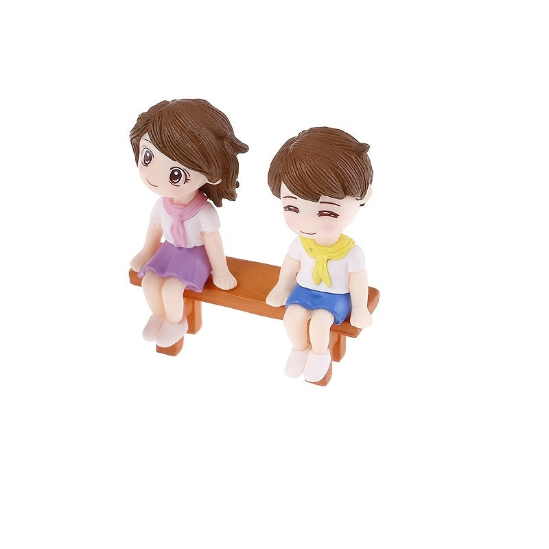 3pcs Couple Garden Decor Set for Micro Landscaping