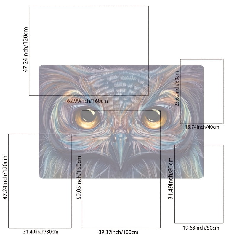 Owl Print Decorative Door Mat - Anti Slip Indoor Floor Rug