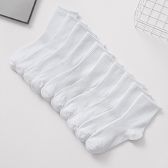 10 Pairs Soft Mid Tube Socks Women's Stockings & Hosiery