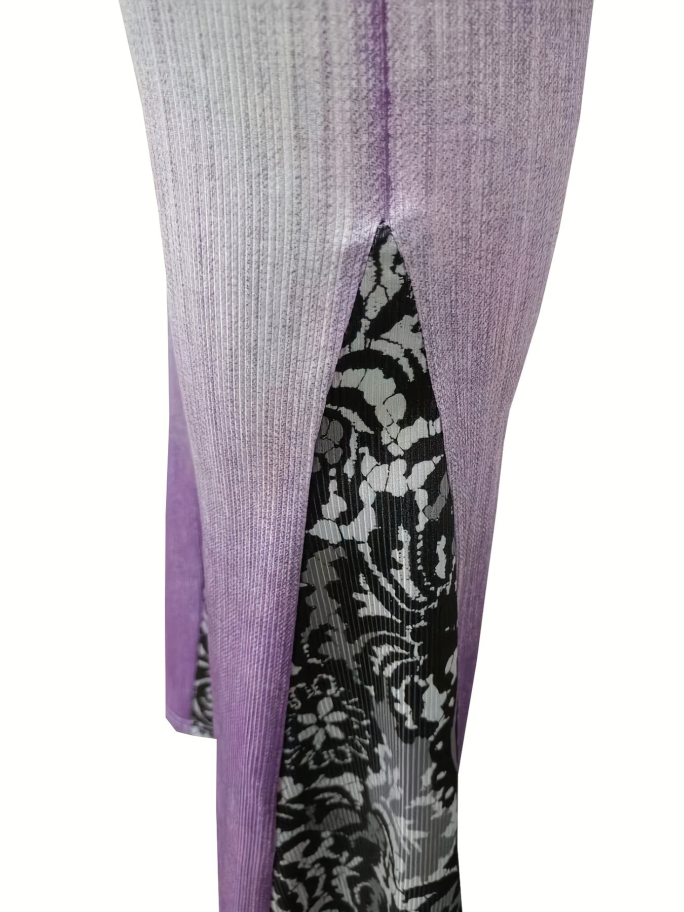  Ombre Denim Floral Bell Bottoms