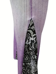  Ombre Denim Floral Bell Bottoms