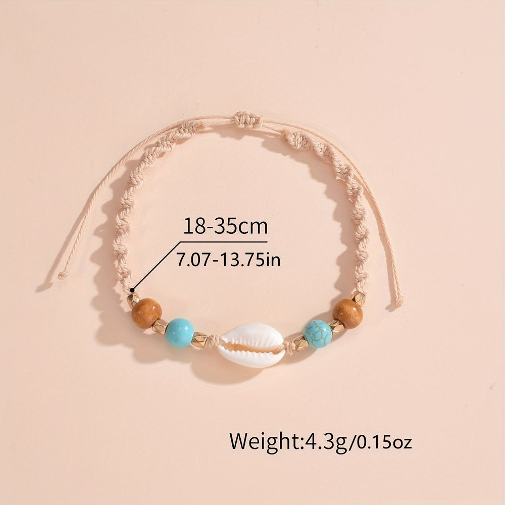 Shell Shape Beads Anklet Bracelet for Women & Girls