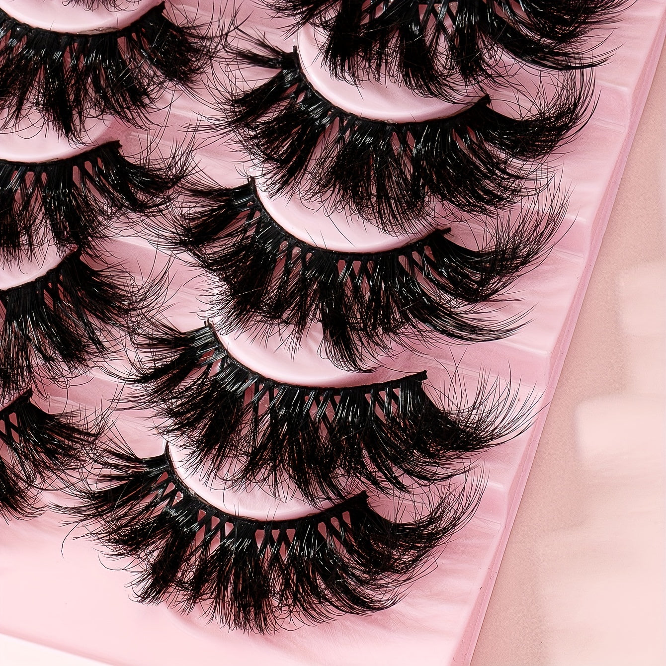 8 Pairs 25mm False Eyelashes Cat Eye Fluffy Faux Mink Lashes 9D