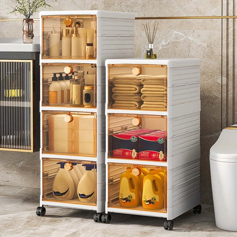 Foldable 5-Layer Storage Box Cabinet with Wheels