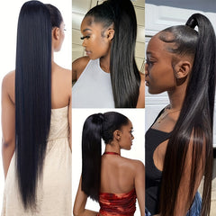 Long Straight Ponytail Extension Human Hair Extensions For Women