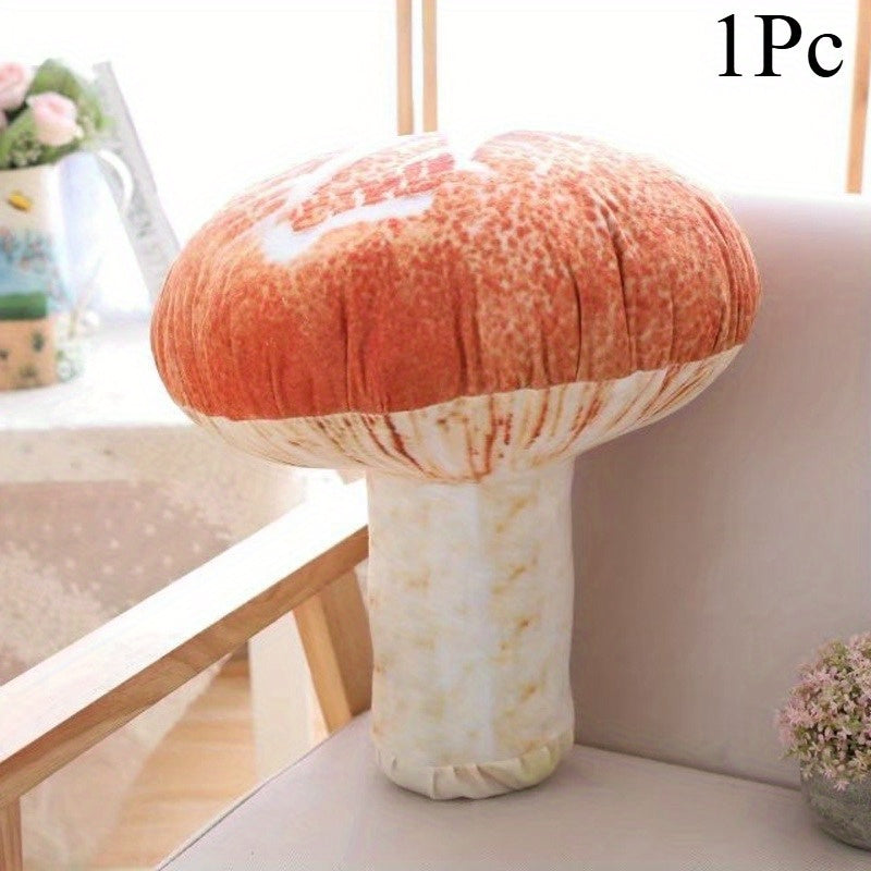 Realistic Mushroom Plush Doll Soft Orange & Stuffed Animal with Brown Gills