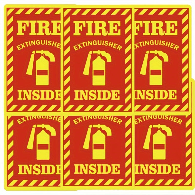 6pcs Fire Extinguisher Indicator Vinyl Sticker for Safety