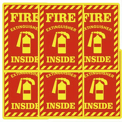 6pcs Fire Extinguisher Indicator Vinyl Sticker for Safety