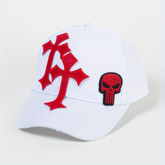 Gothic Skull Cross Patch Baseball Cap Y2K Hip Hop Baseball Cap Pink