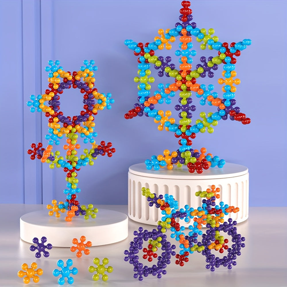 3D Snowflake Building Blocks DIY Assembly Toy Educational Puzzle Set