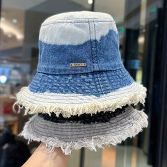 Distressed Sun Shade Bucket Hat Hip Hop Unisex Basin Hats For Women Men