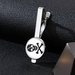 Vintage Skull Pattern Time Stone Men's Tie Clip