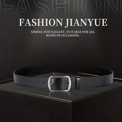 Men's PU Leather Belt Unisex Plain Decorative Accessories for Pants Jeans