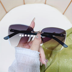 Square Rimless Sunglasses UV400 Sun Shades